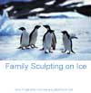 family sculpting on ice